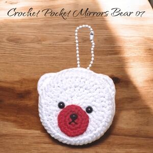 Crochet Bear Pocket Mirror – Handmade
